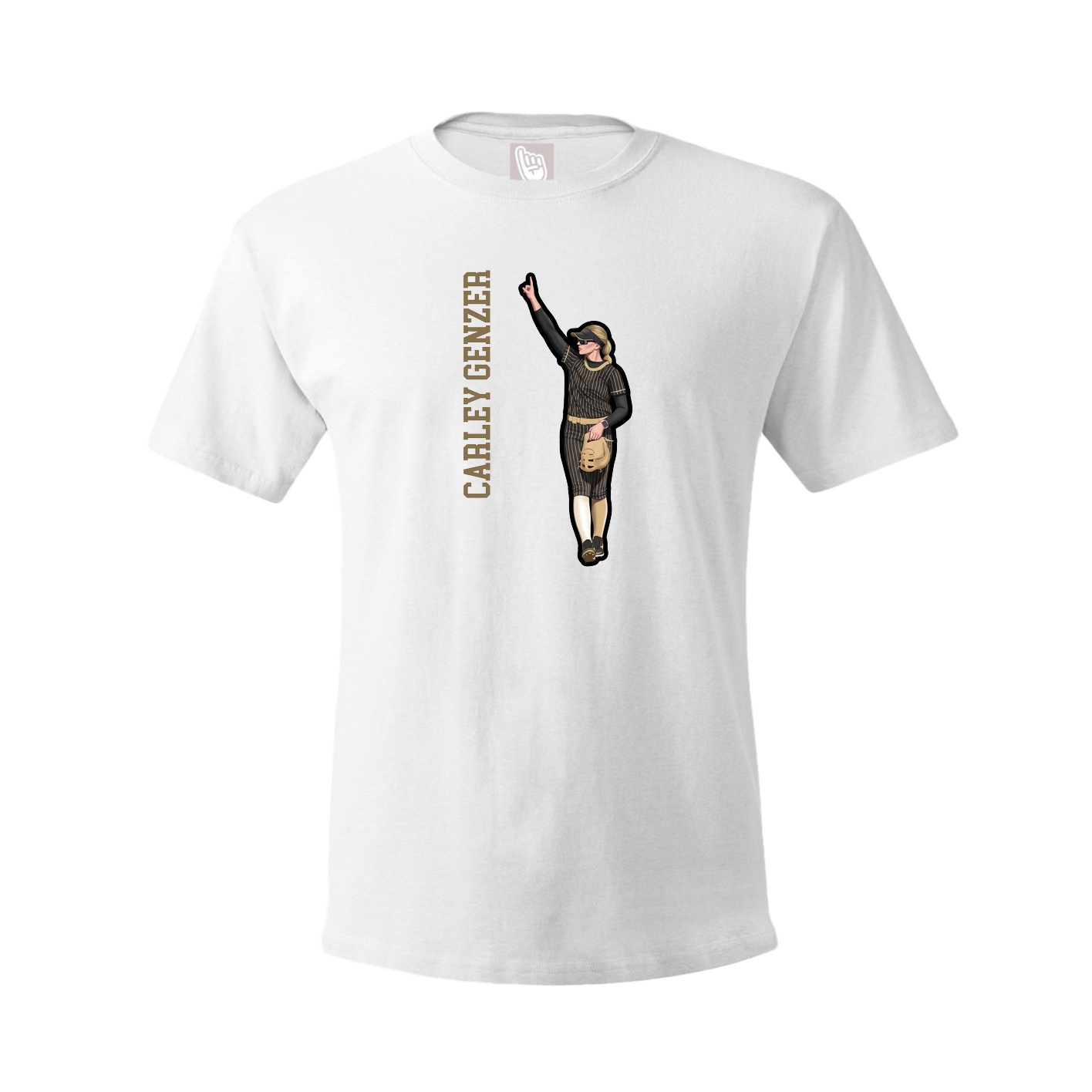 Tee — Name Vertical in White
