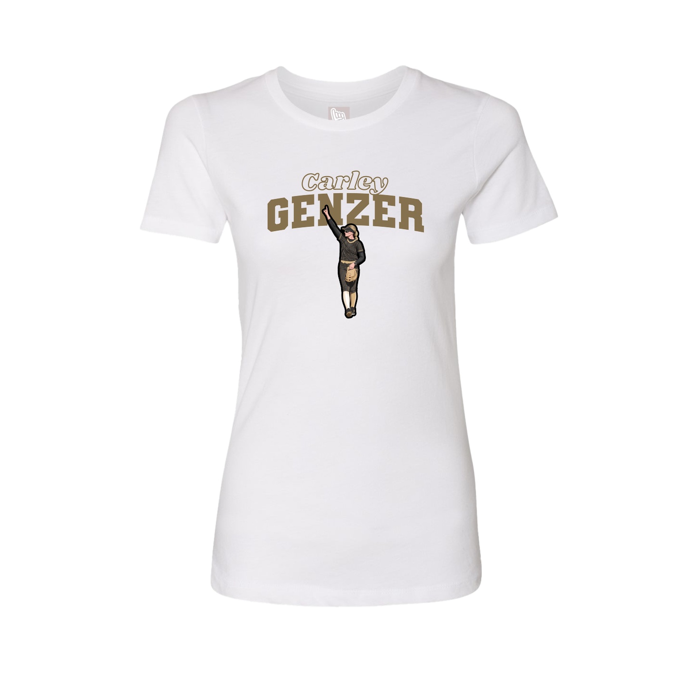 Fitted Women's Tee — Name Arch in White