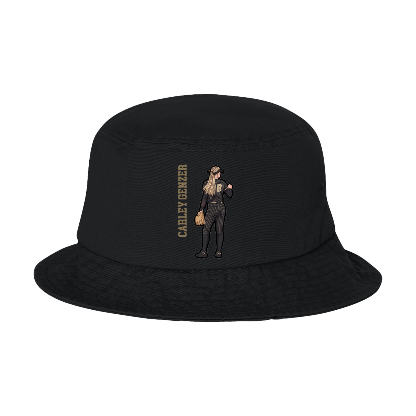Bucket Cap — Name Vertical in Black