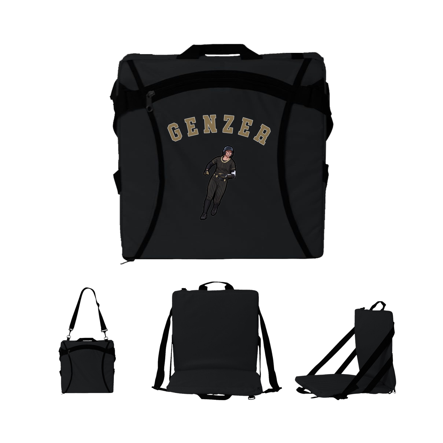 Folding Stadium Seat — Shirsey Arch in Black