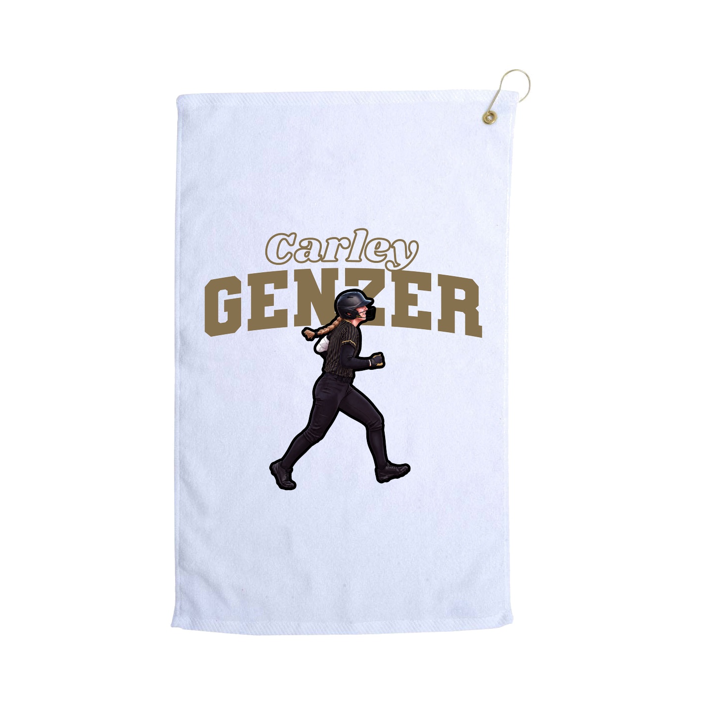 Golf Towel — Name Arch in White