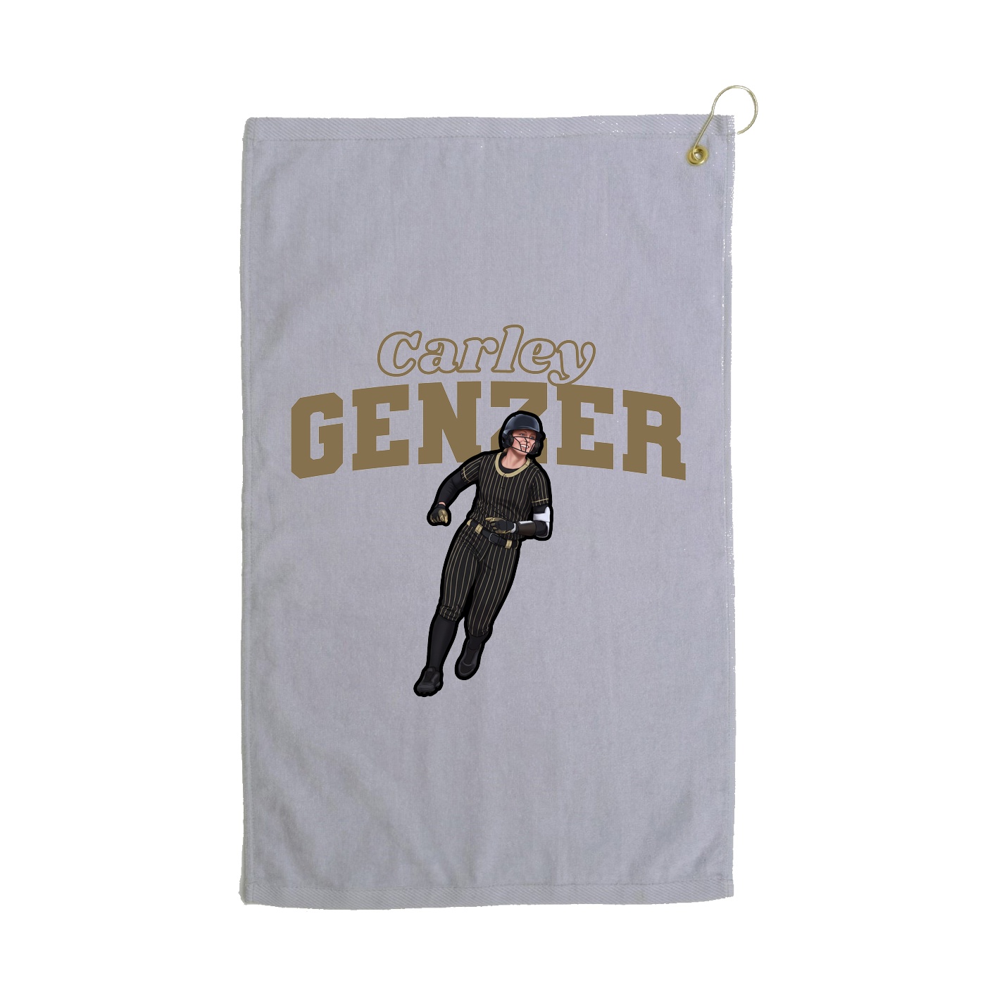 Golf Towel — Name Arch in Grey