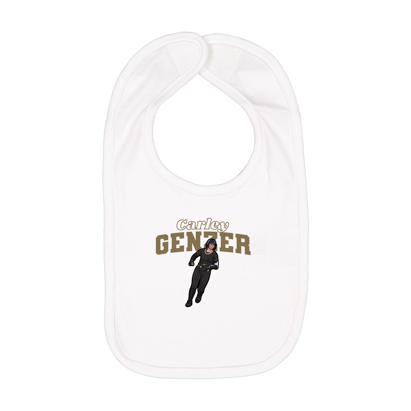 Infant Bib — Name Arch in White