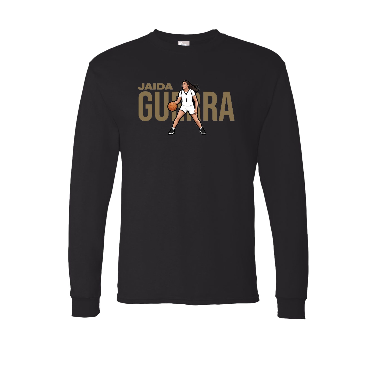 Long Sleeve Tee — Player Name in Black