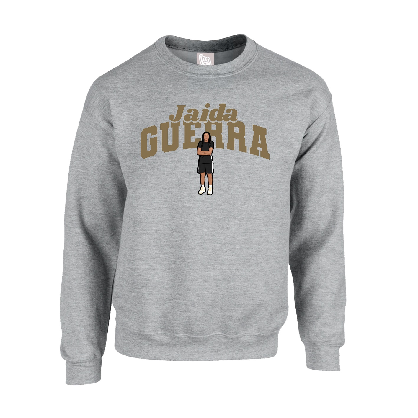 Fleece Crew — Signature Arch in Grey