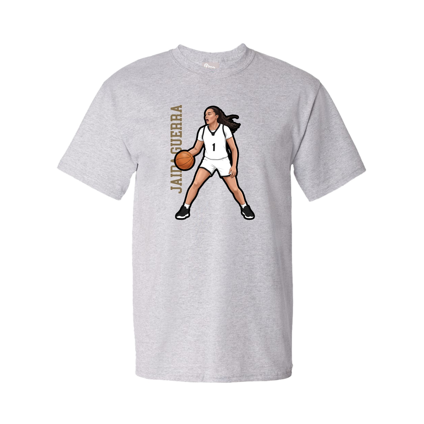 Youth Tee — Name Vertical in Grey