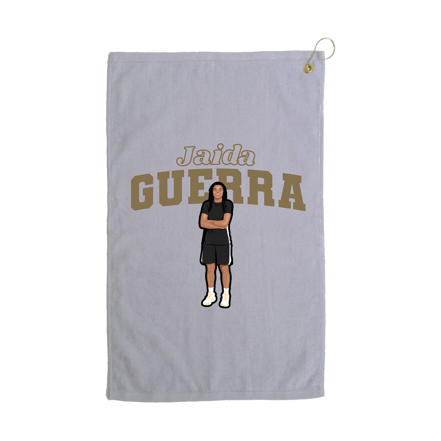 Golf Towel — Name Arch in Grey