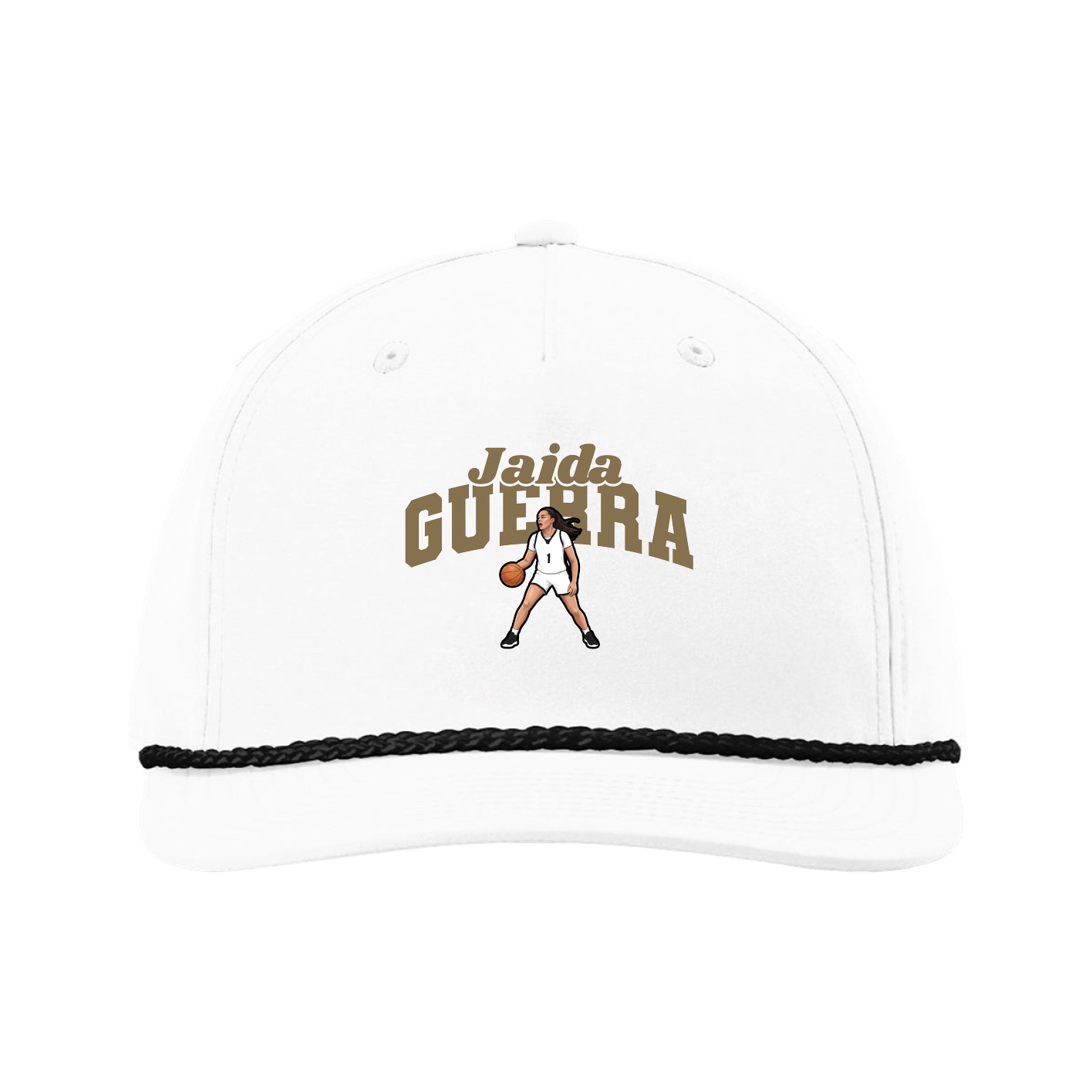 Five-Panel Classic Rope Cap — Signature Arch in White