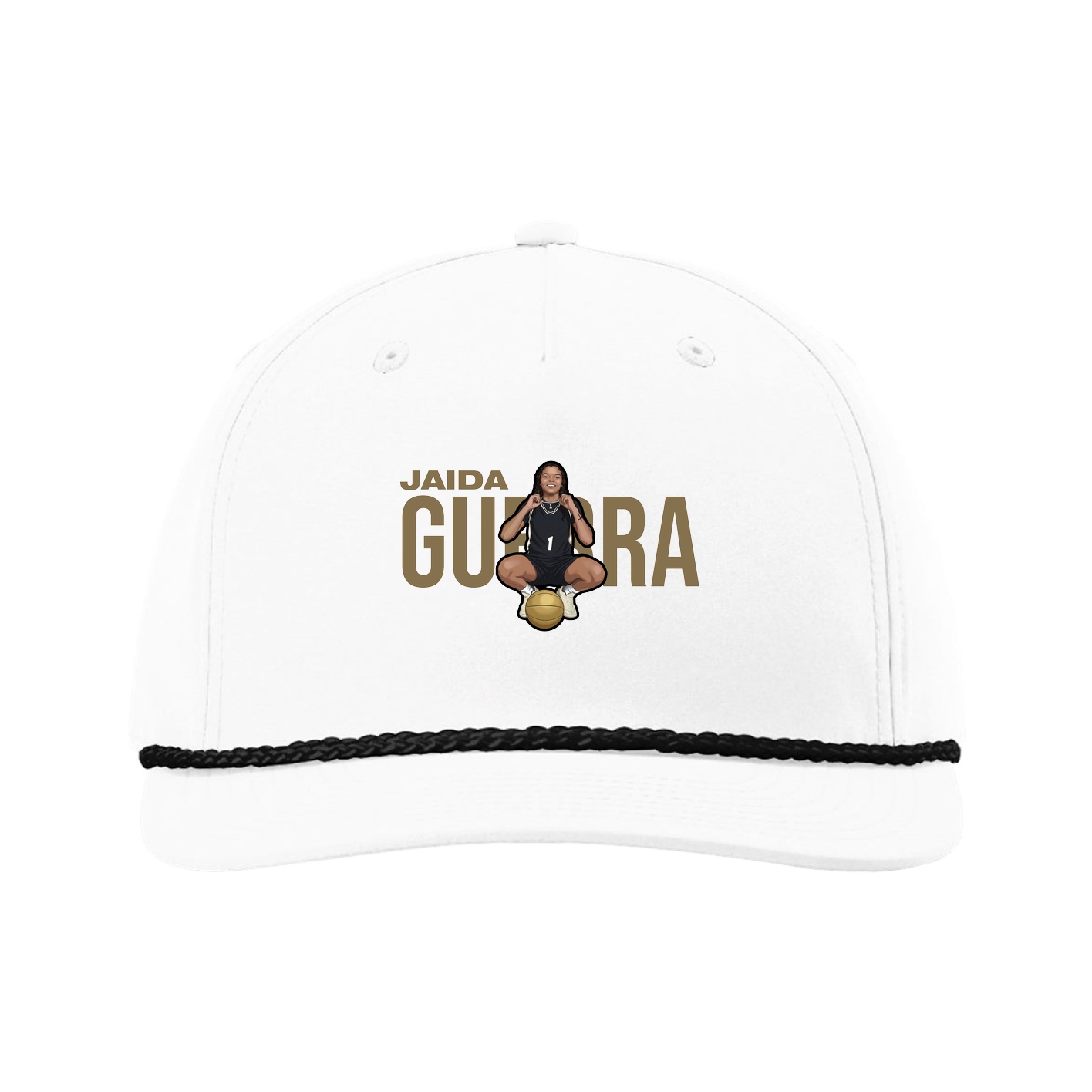 Five-Panel Classic Rope Cap — Player Name in White
