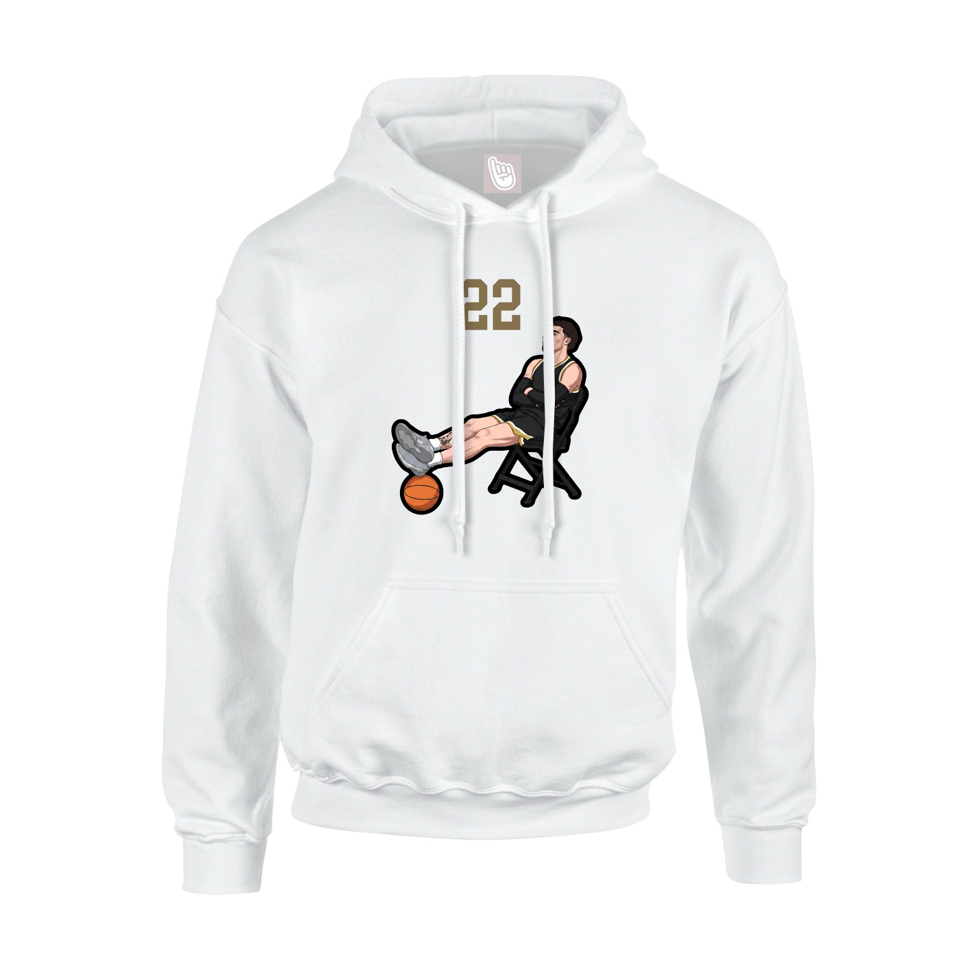 Youth Hoodie — Number Top in White