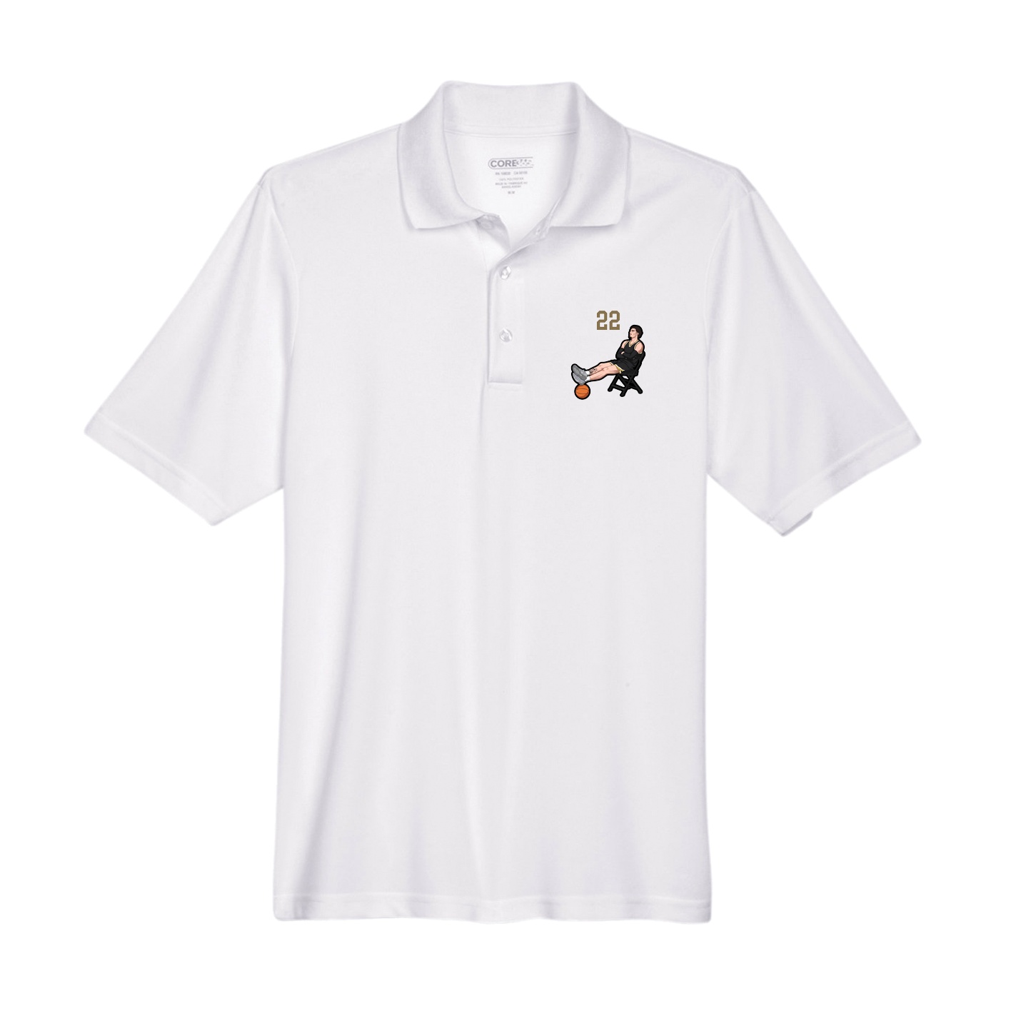 Performance Polo — Number Top in White