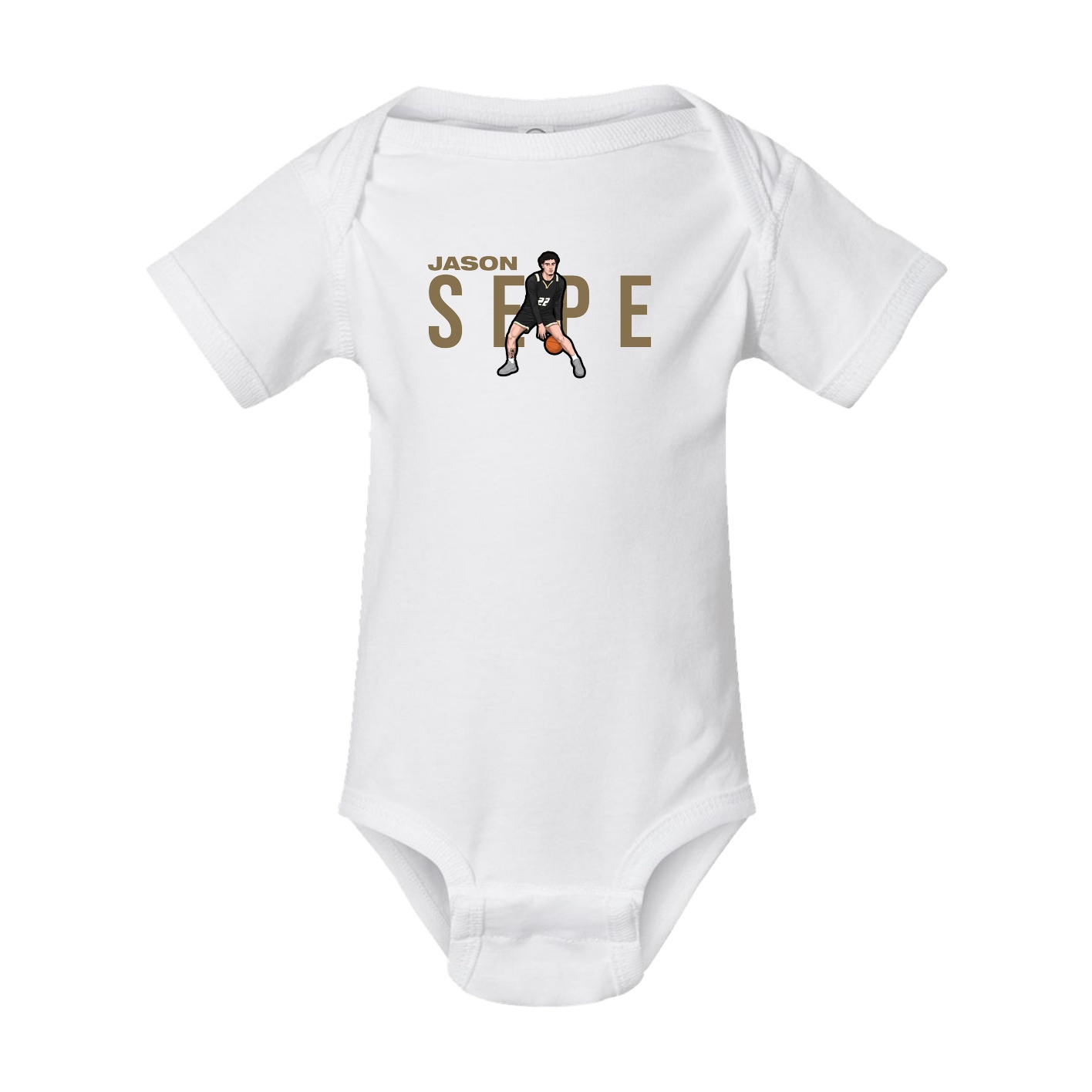 Baby Onesie — Player Name in White