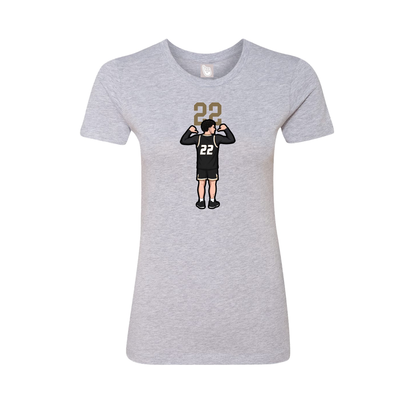 Fitted Women's Tee — Number Top in Grey