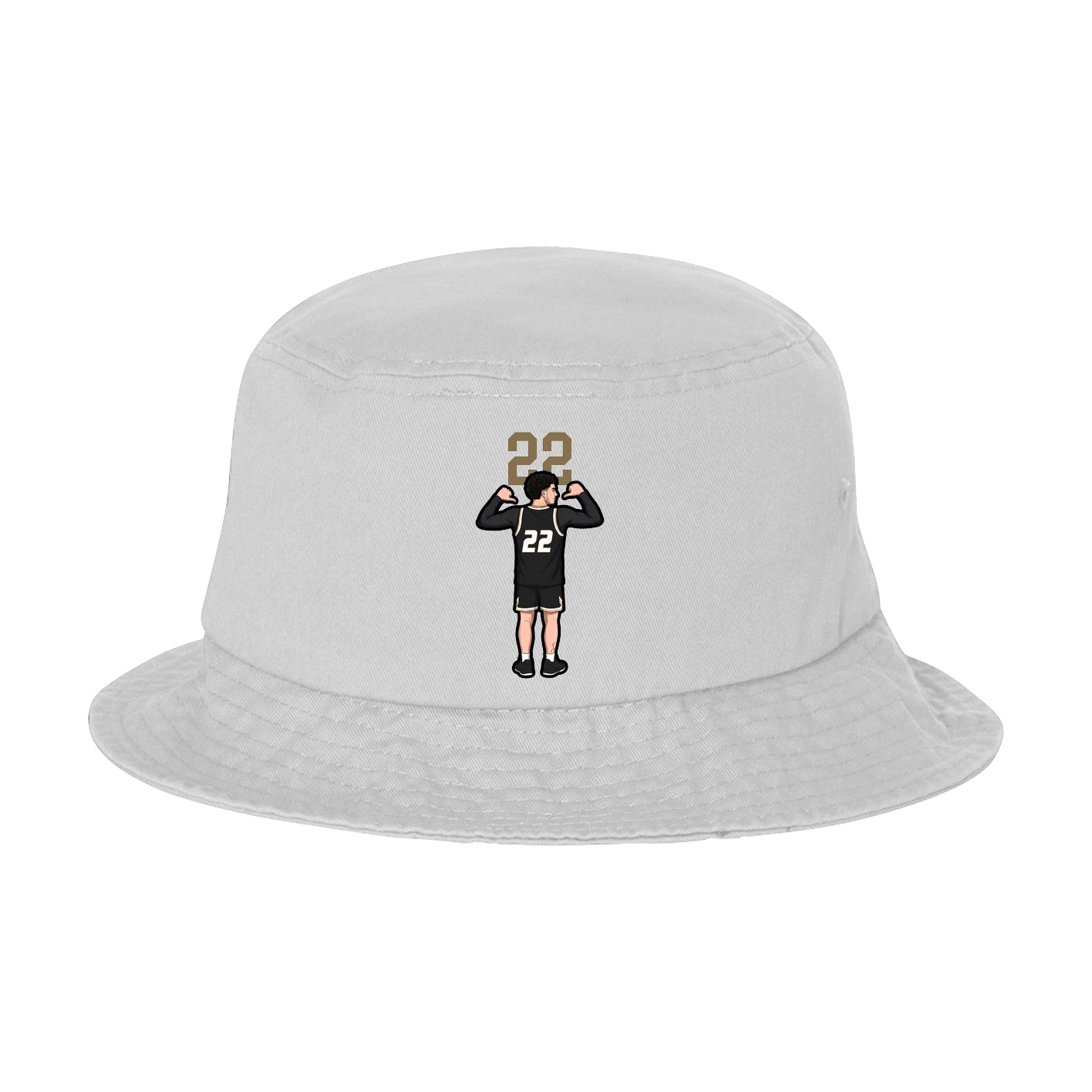 Bucket Cap — Number Top in White