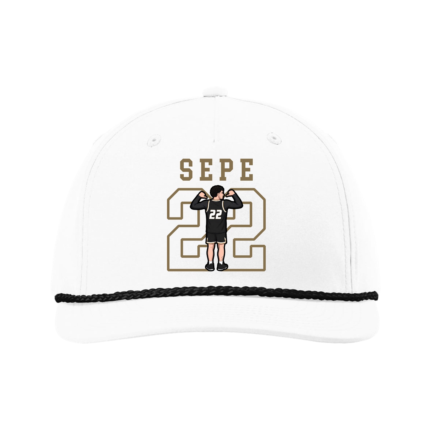 Five-Panel Classic Rope Cap — Shirsey in White