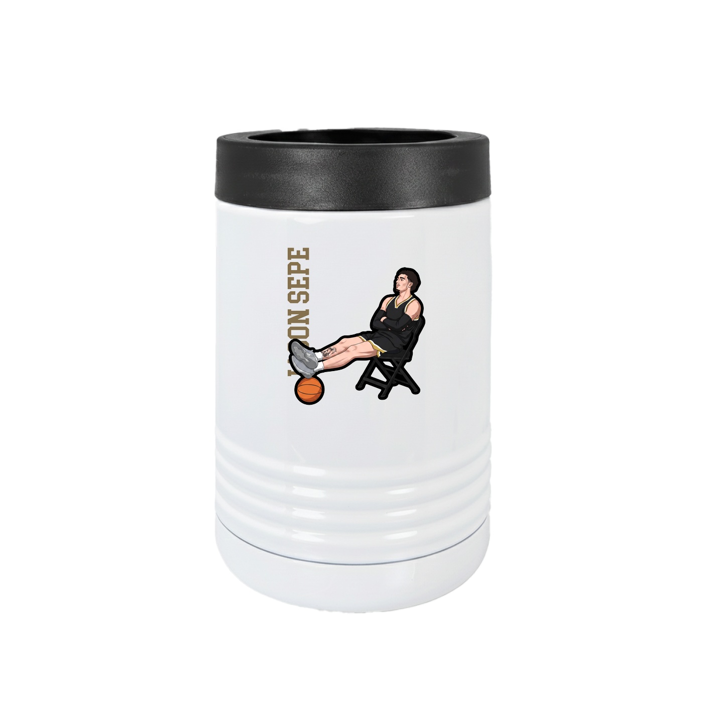 Beverage Holder — Name Vertical in White