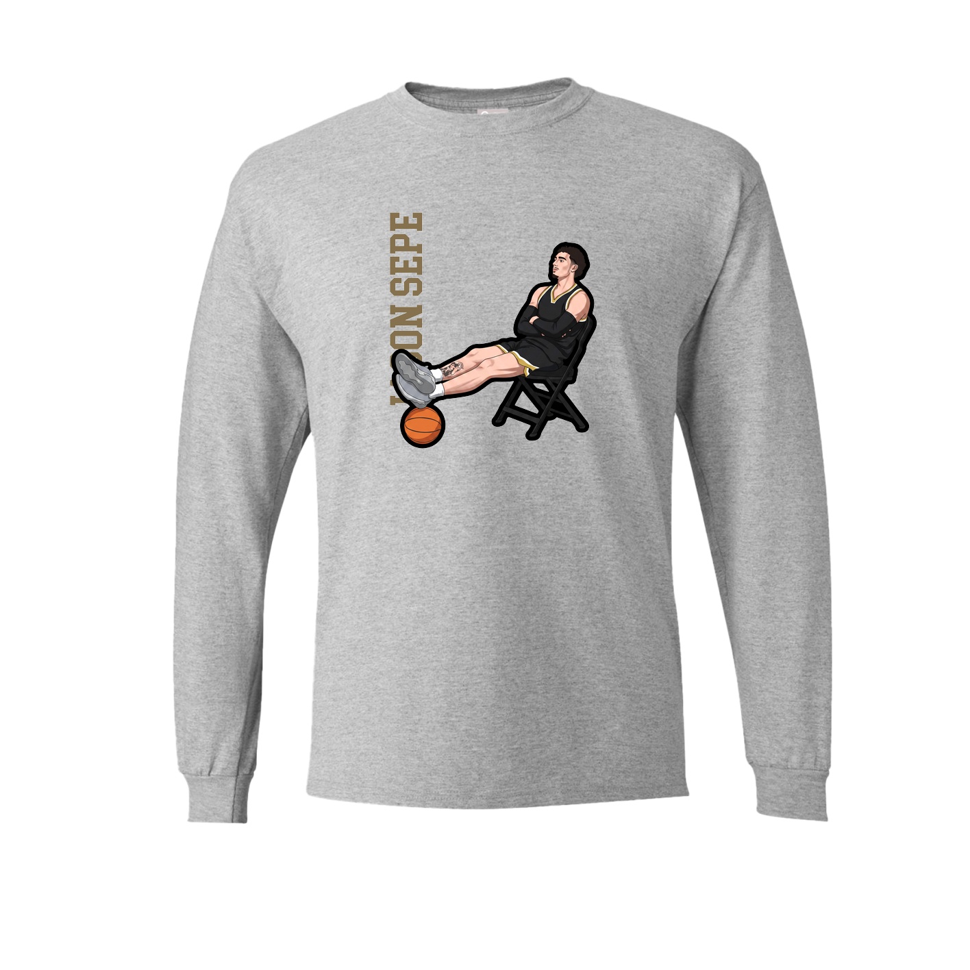 Long Sleeve Tee — Name Vertical in Grey