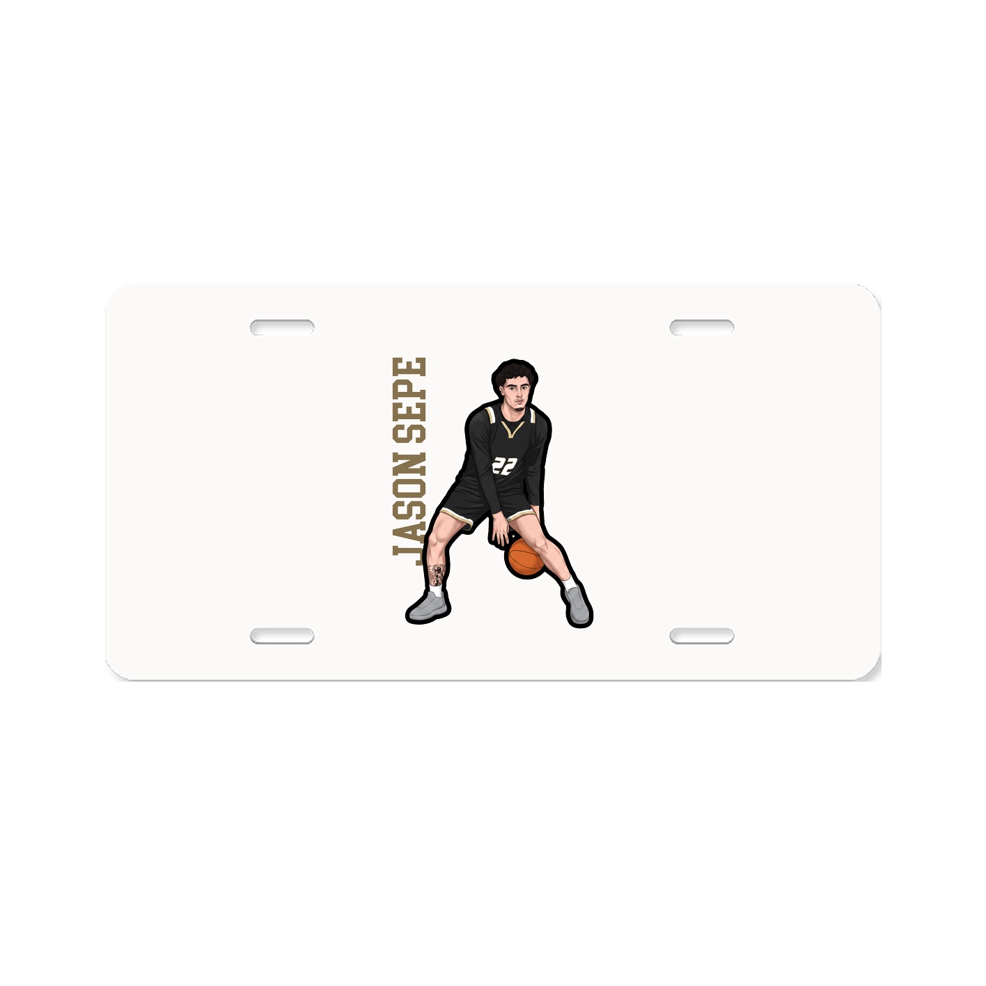 License Plate — Name Vertical in Classic
