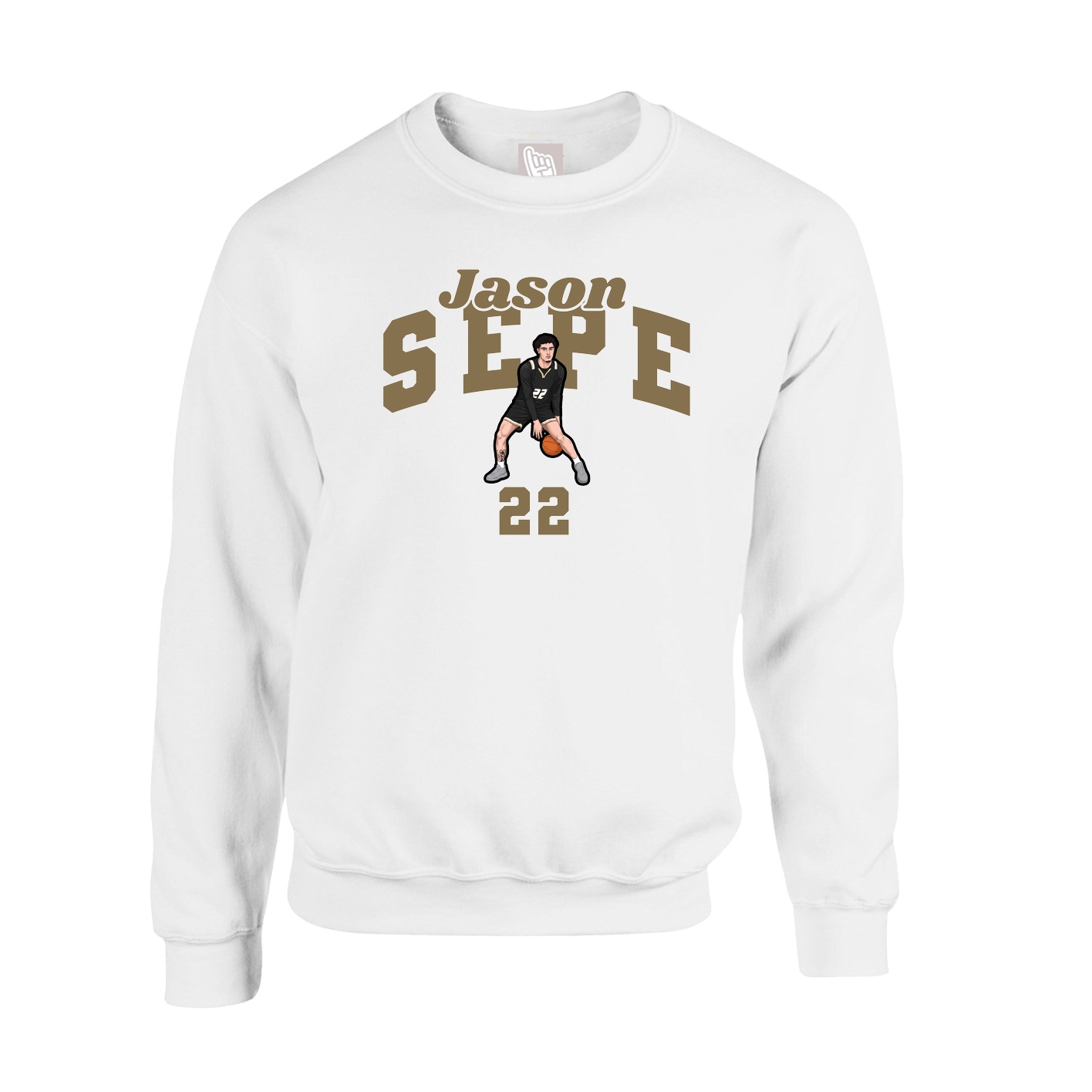 Fleece Crew — Signature Arch in White