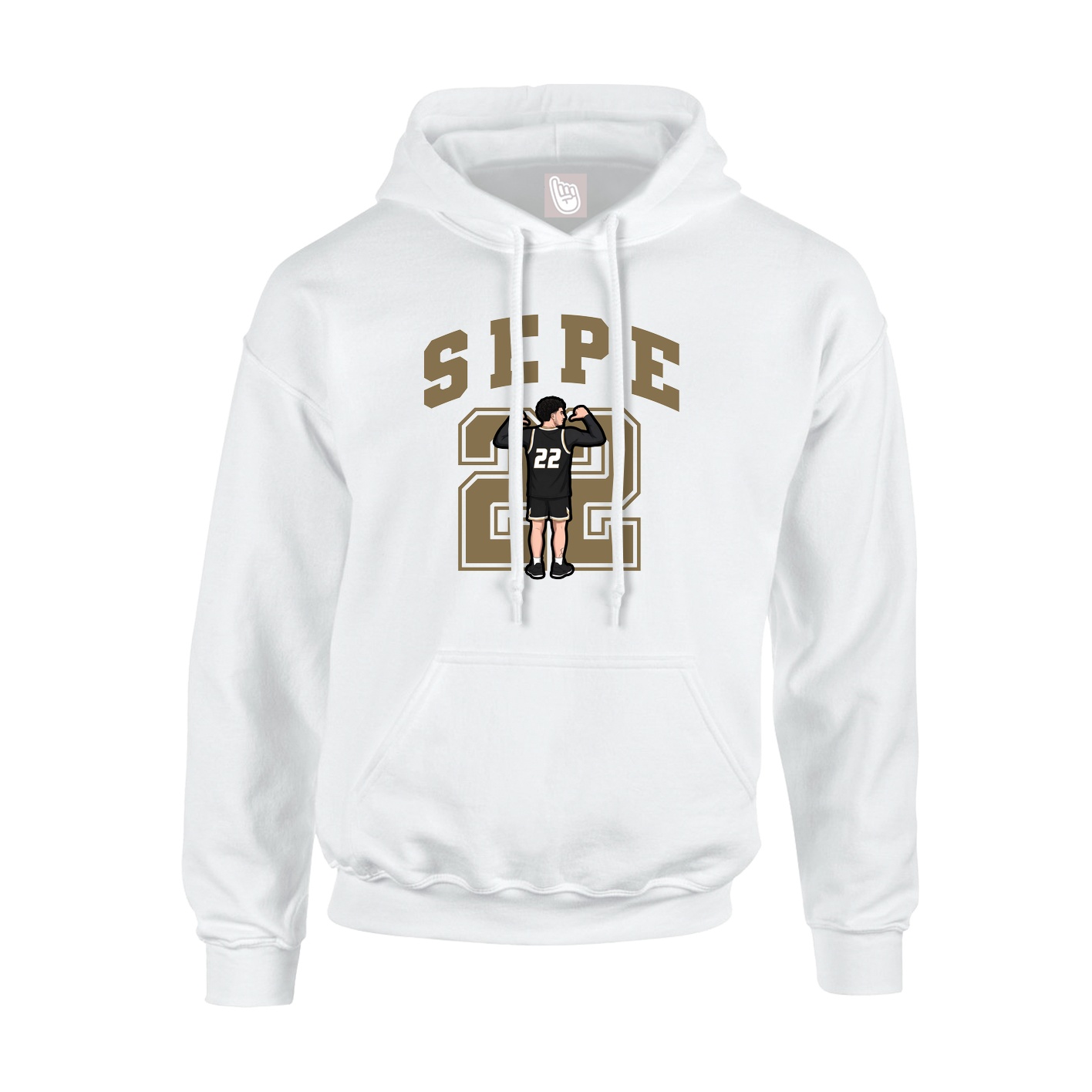 Youth Hoodie — Number in White