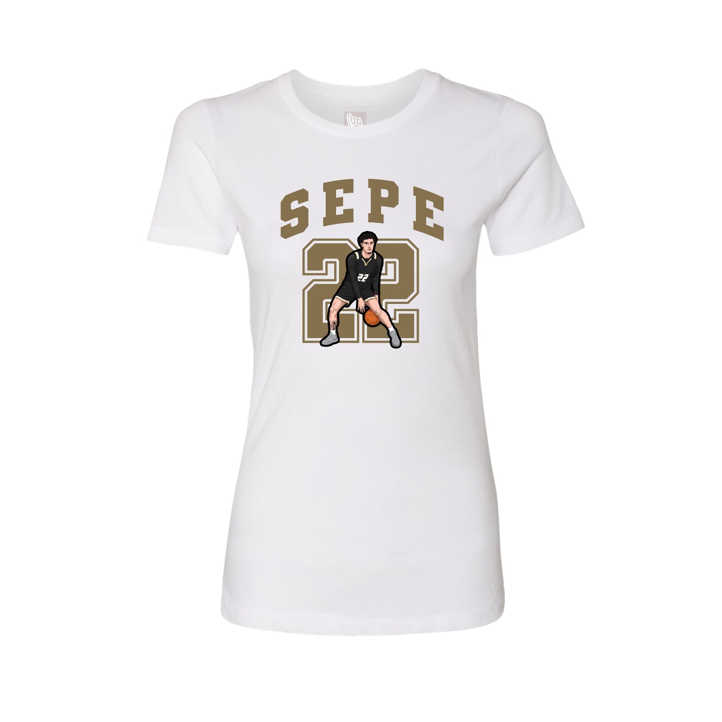 Fitted Women's Tee — Number in White