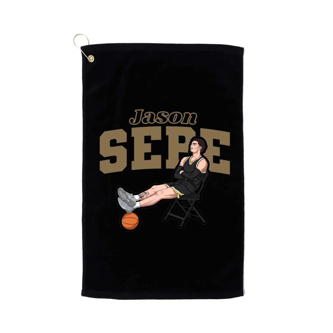 Golf Towel — Name Arch in Black