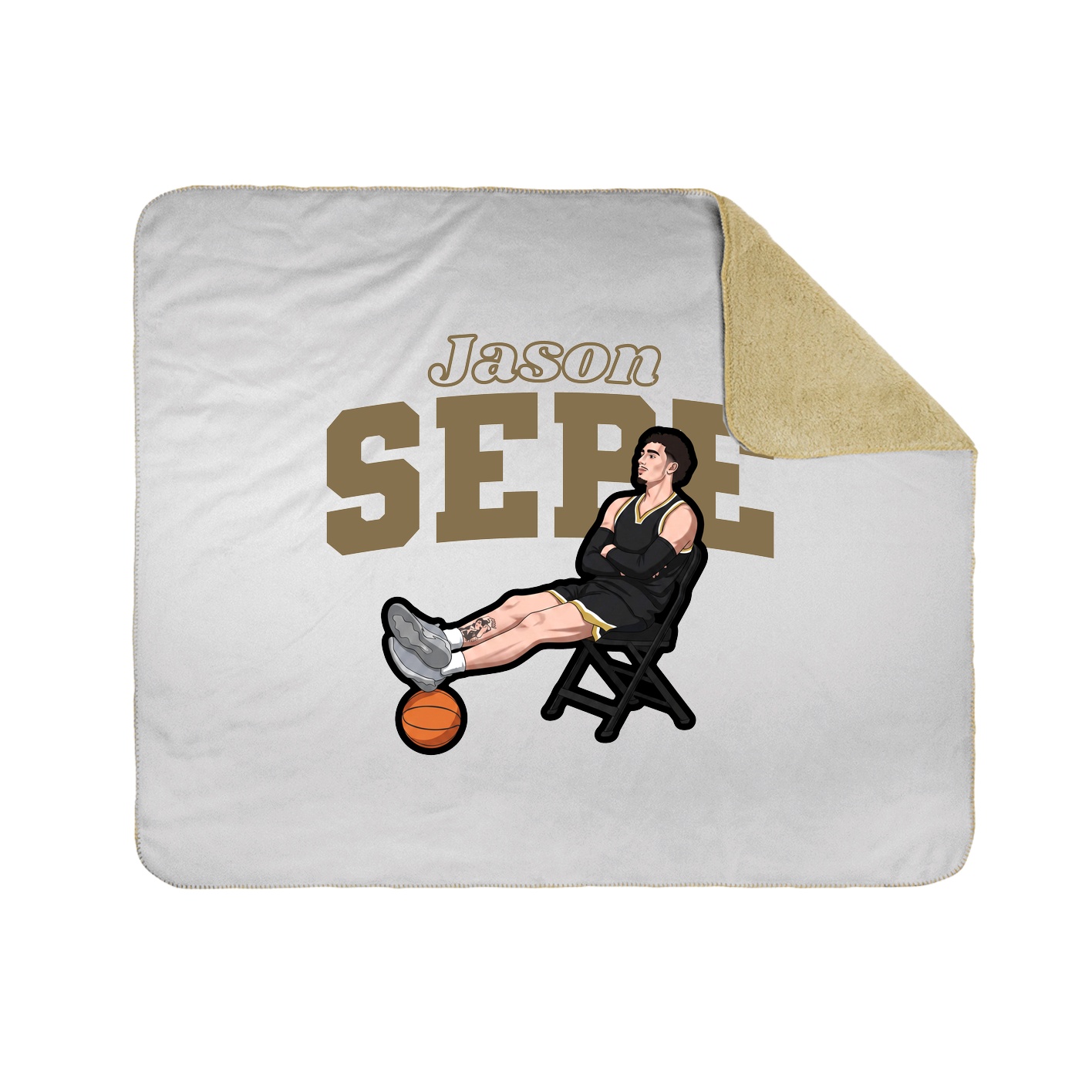 Throw Blanket — Name Arch in White