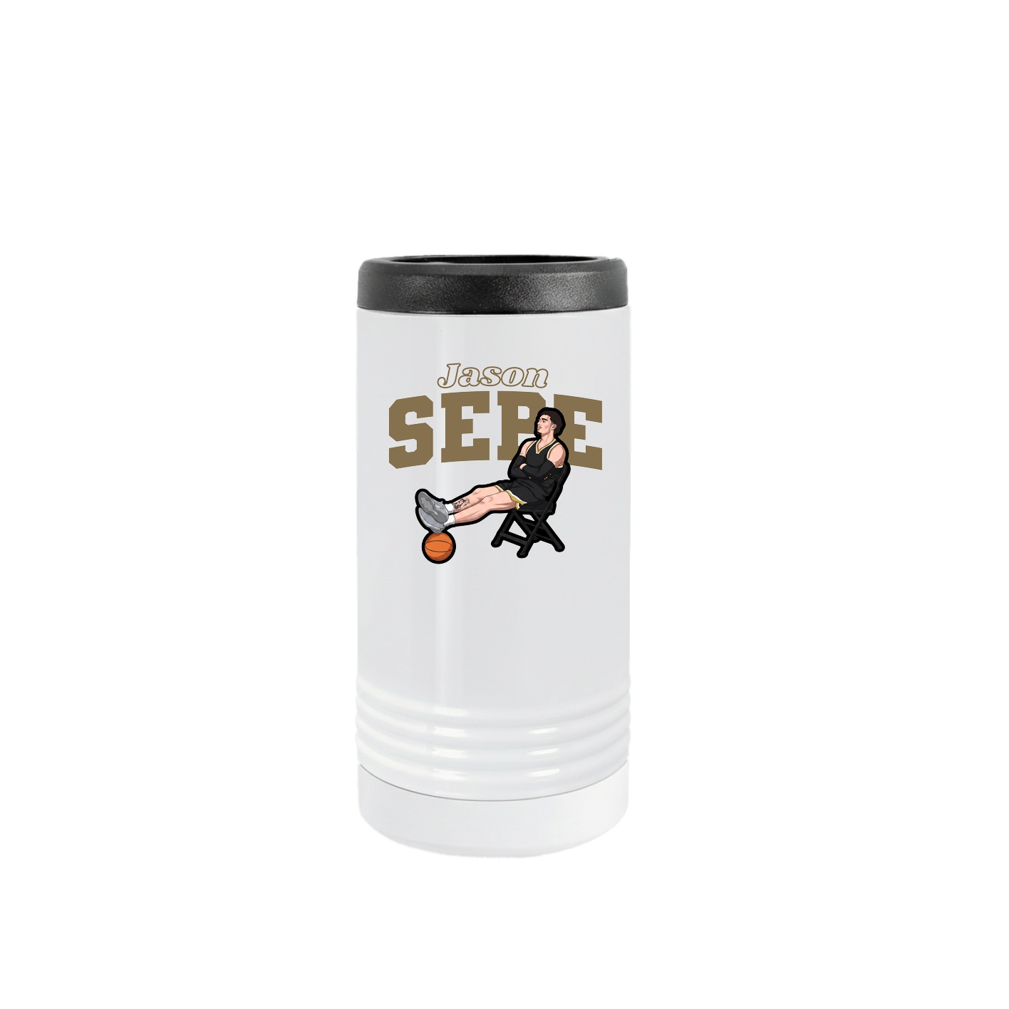 Slim Beverage Holder — Name Arch in White