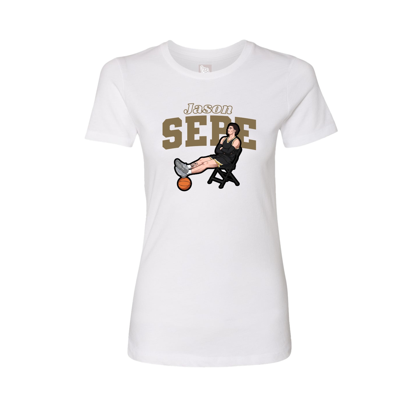 Fitted Women's Tee — Name Arch in White
