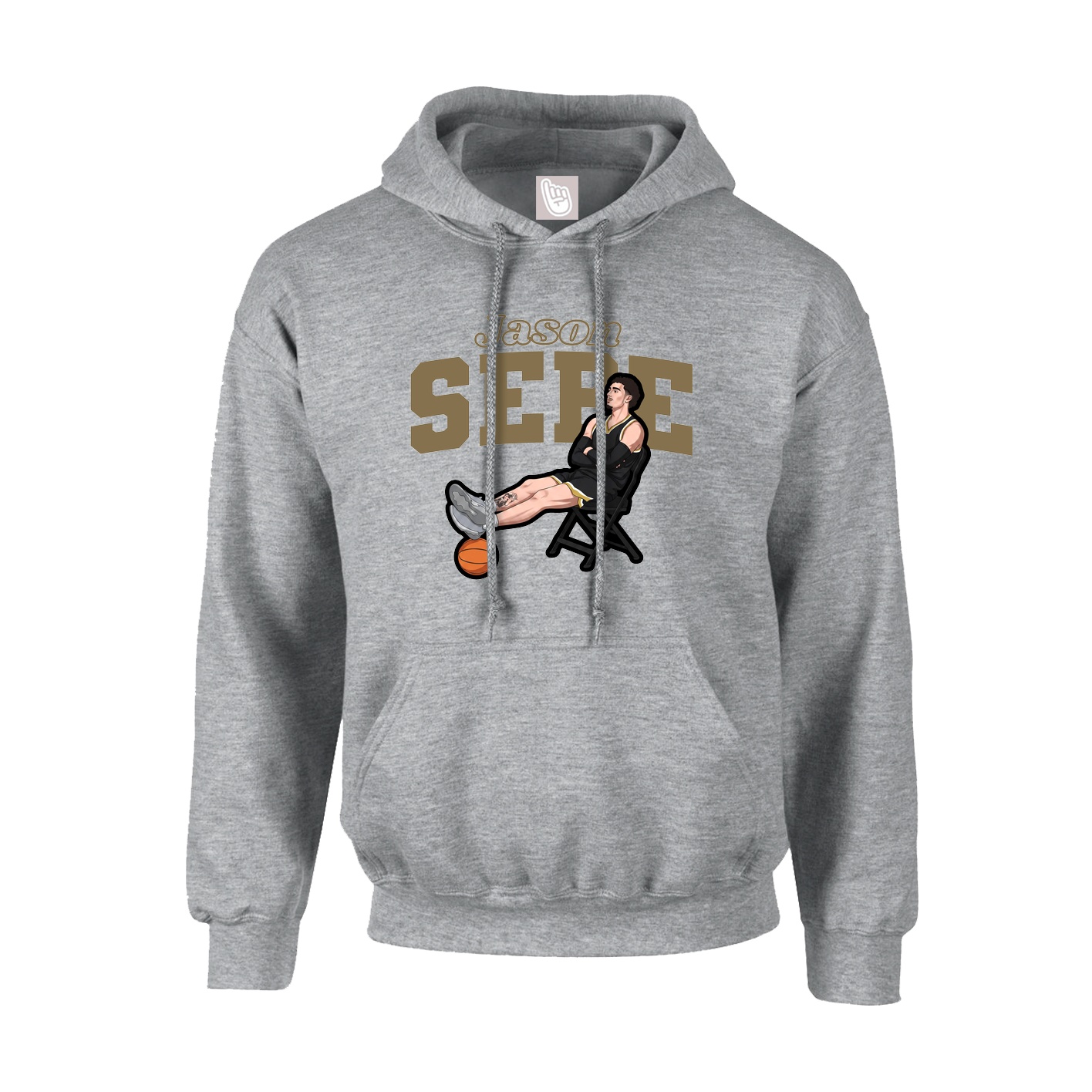 Hoodie — Name Arch in Grey