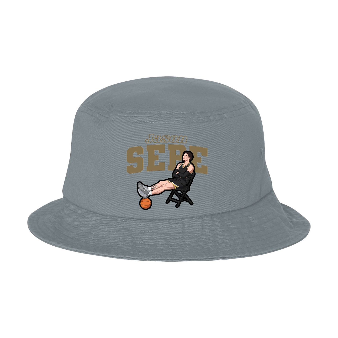 Bucket Cap — Name Arch in Grey
