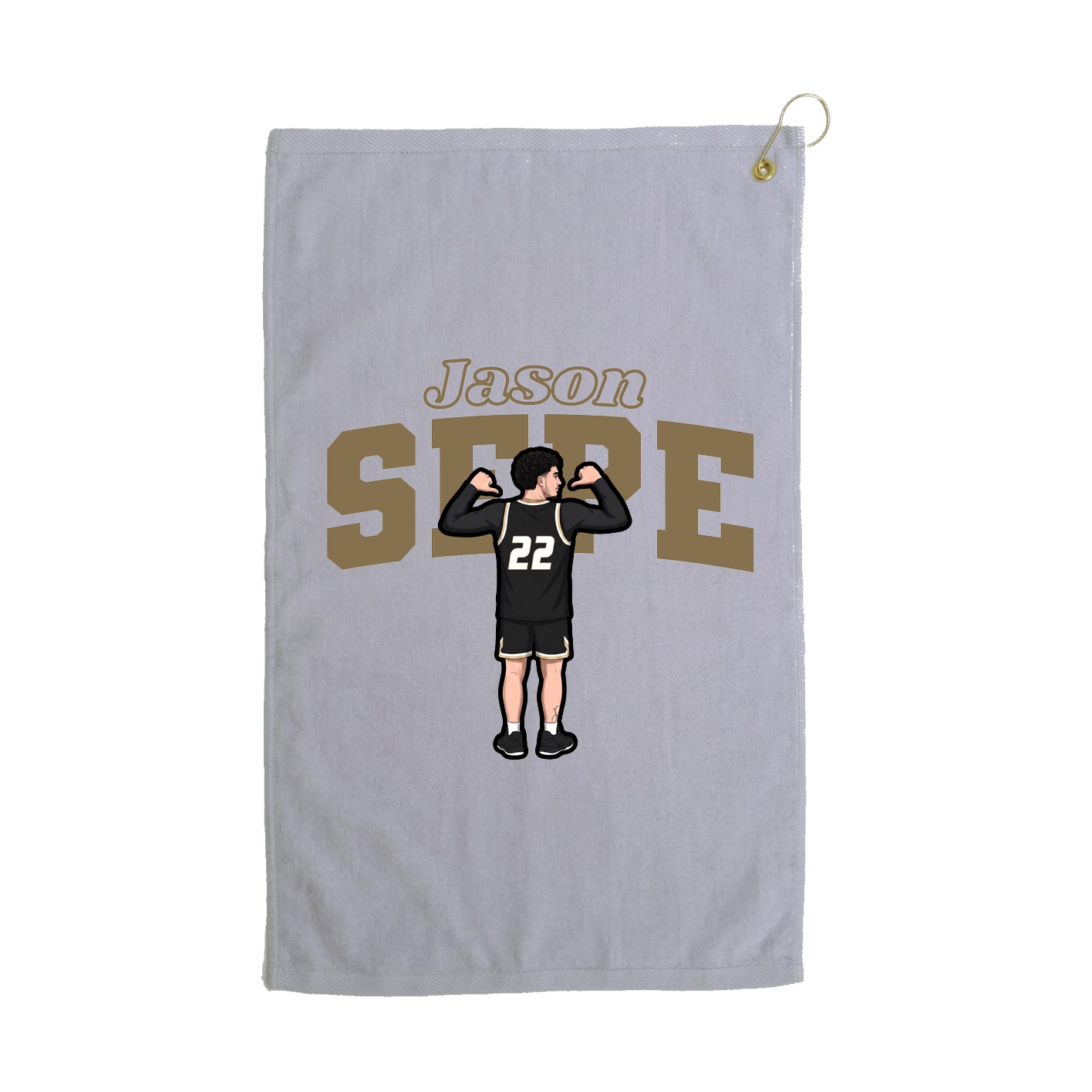 Golf Towel — Name Arch in Grey