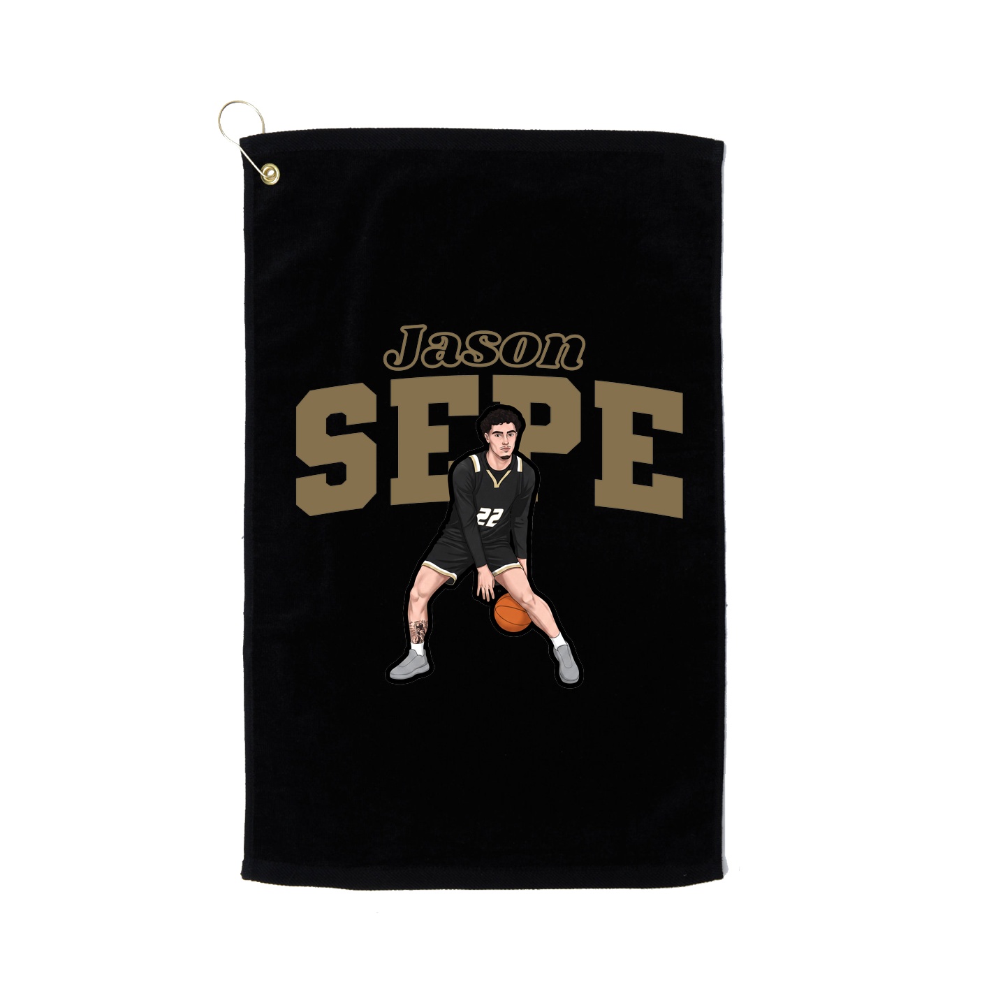 Golf Towel — Name Arch in Black