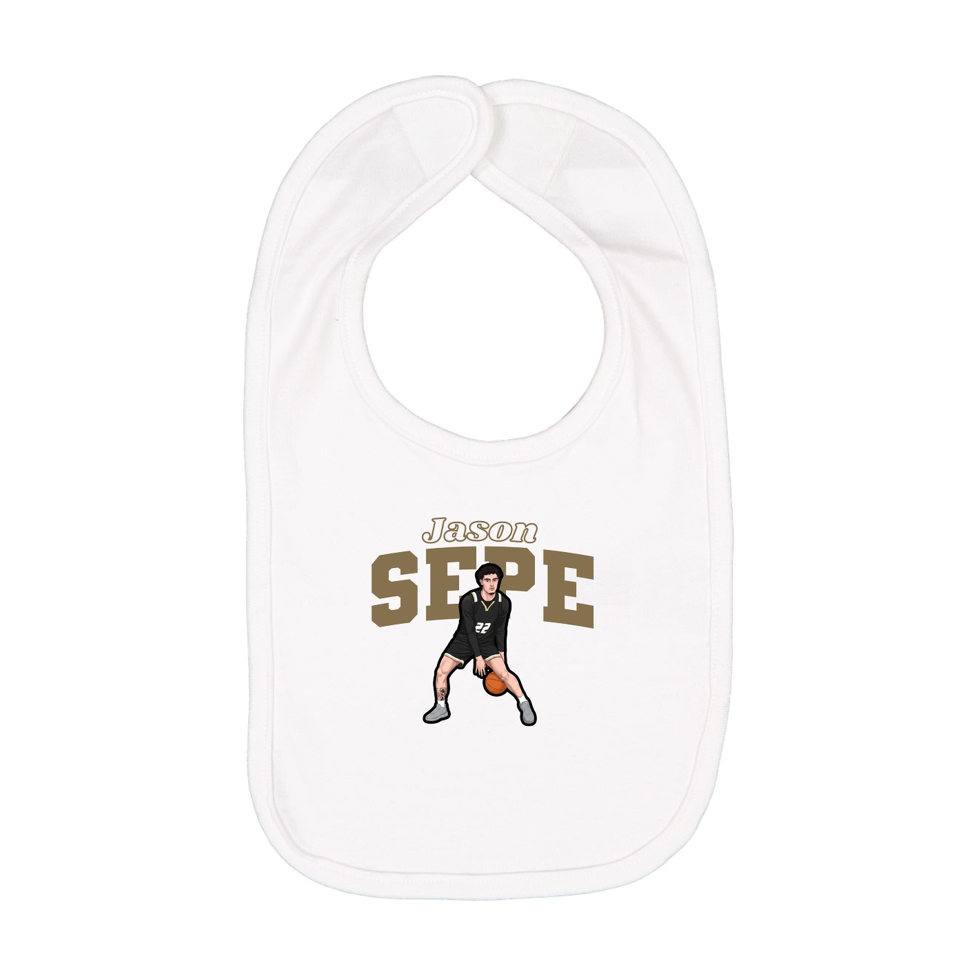 Infant Bib — Name Arch in White