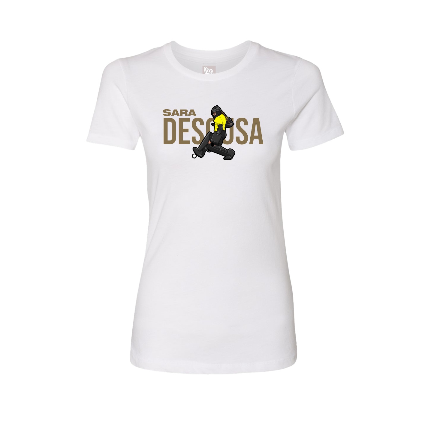 Fitted Women's Tee — Player Name in White