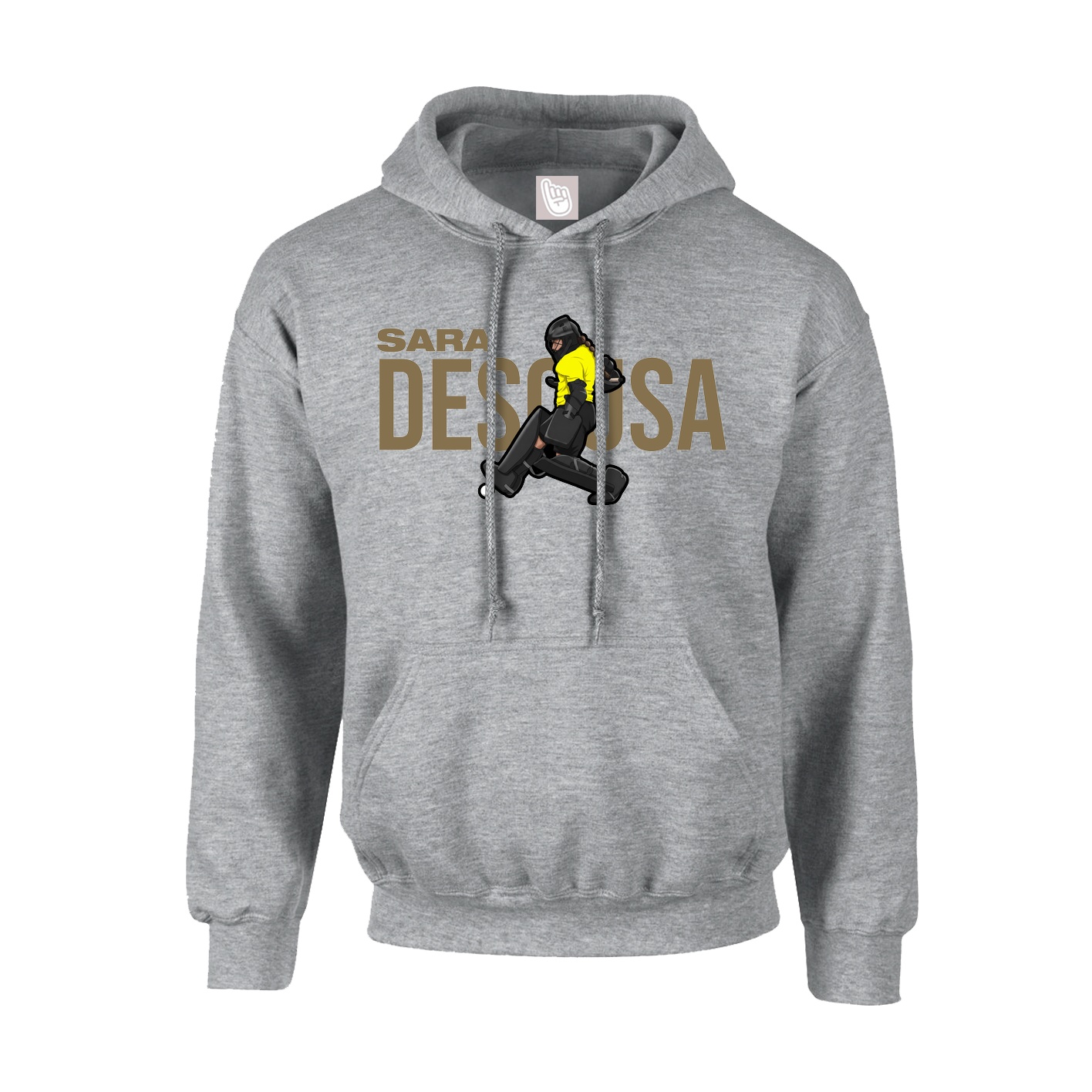 Youth Hoodie — Player Name in Grey