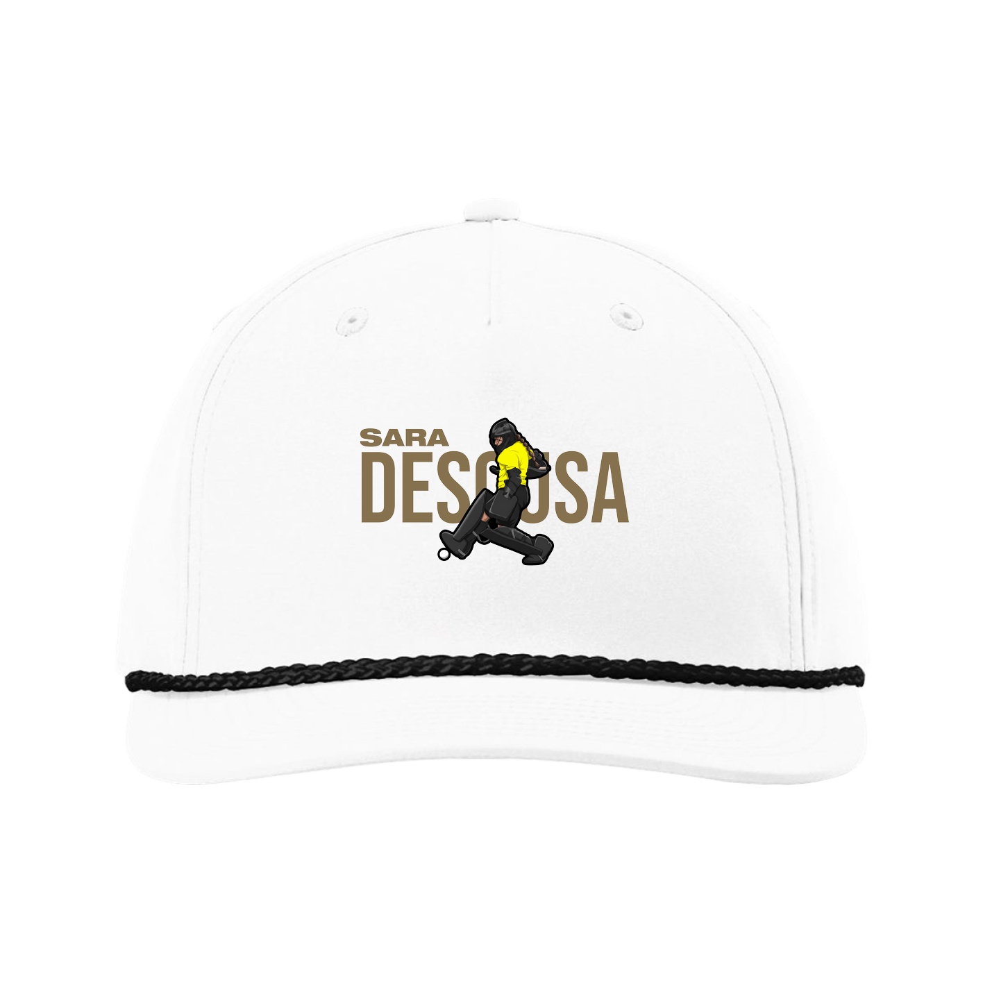 Five-Panel Classic Rope Cap — Player Name in White