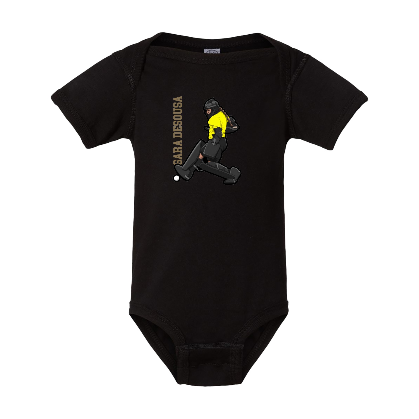 Baby Onesie — Name Vertical in Black