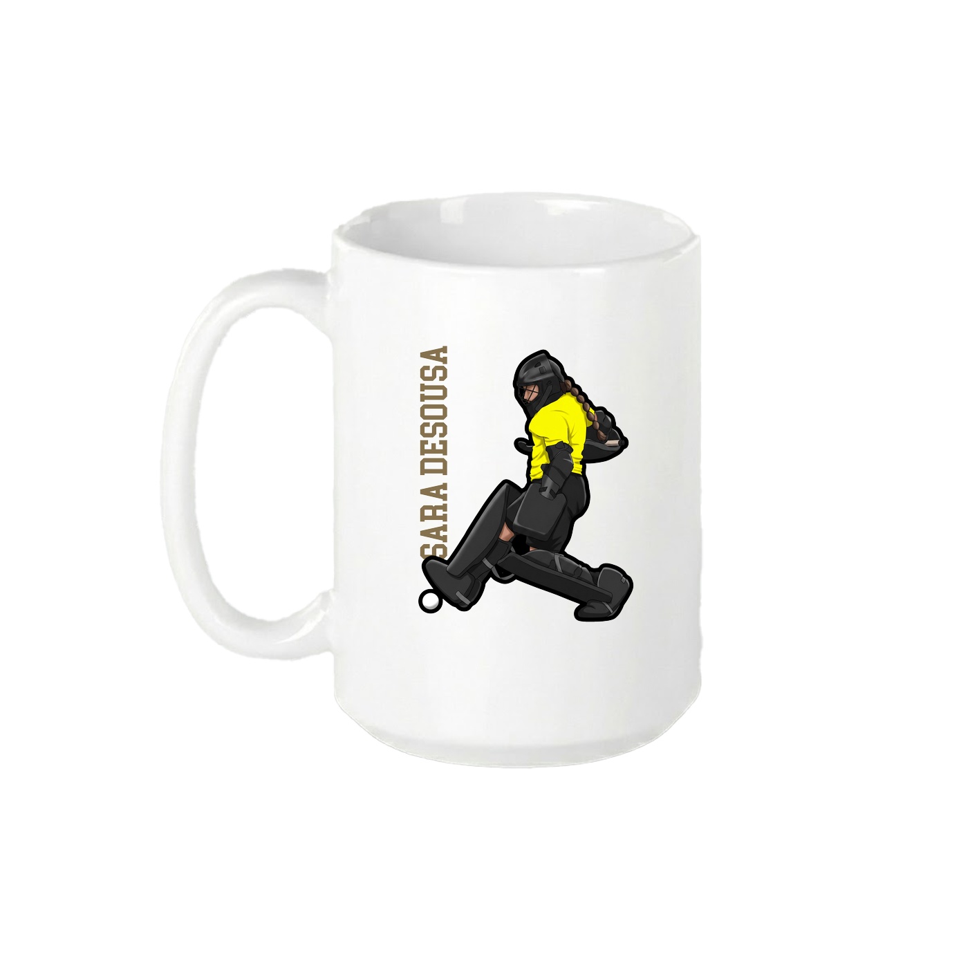 15oz Coffee Mug — Name Vertical in White