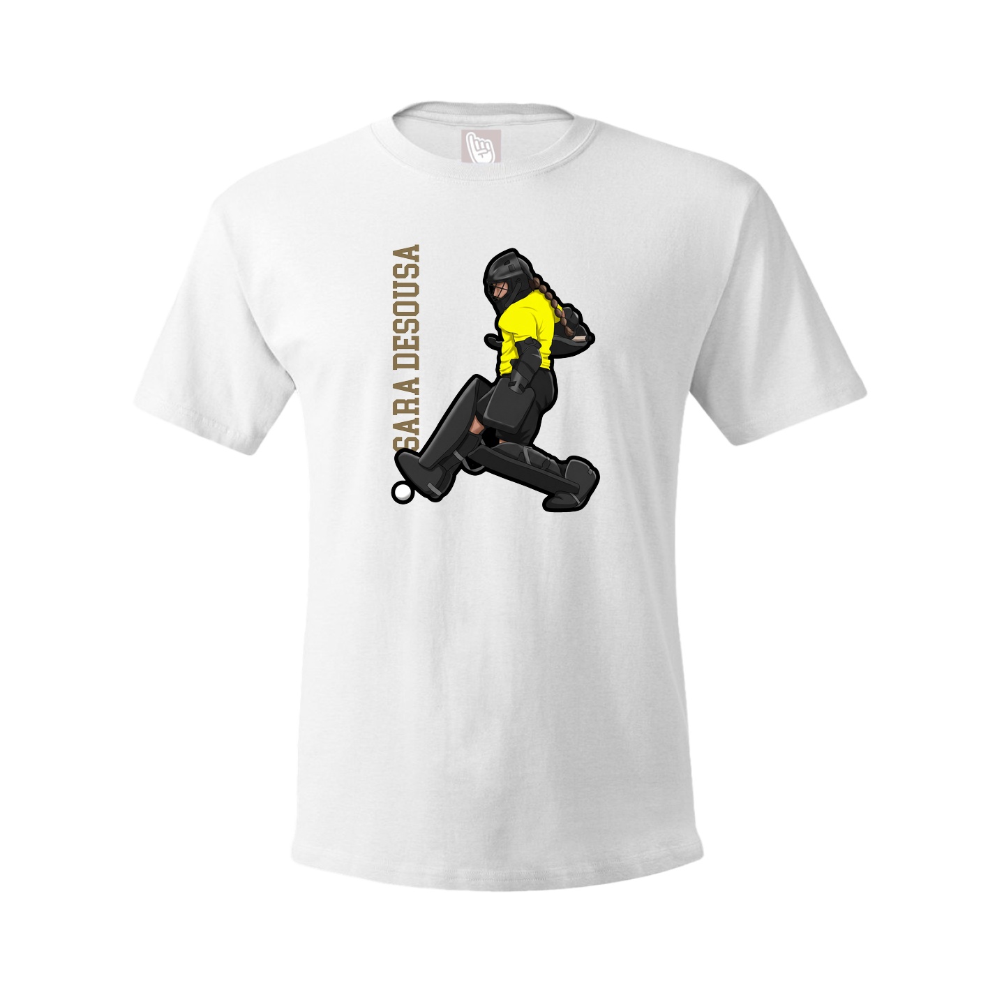 Tee — Name Vertical in White