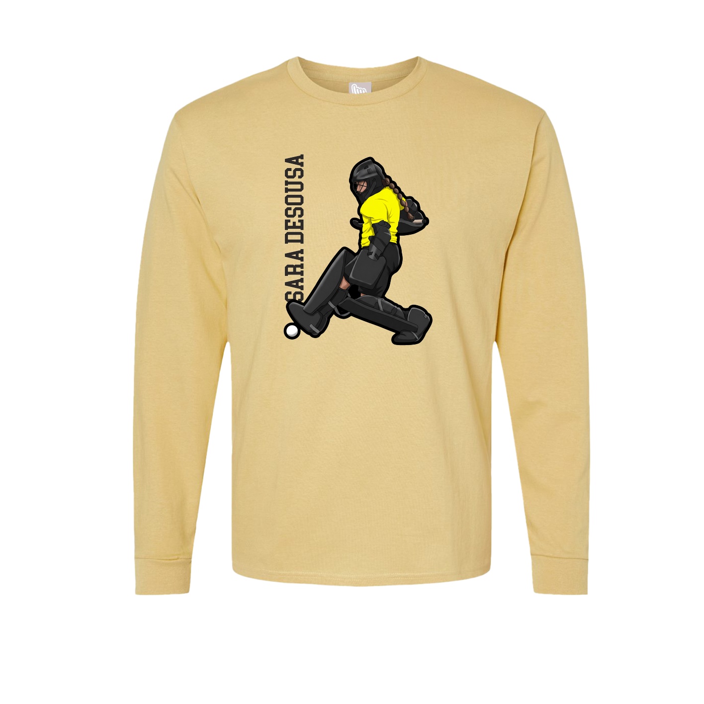 Long Sleeve Tee — Name Vertical in Vegas Gold