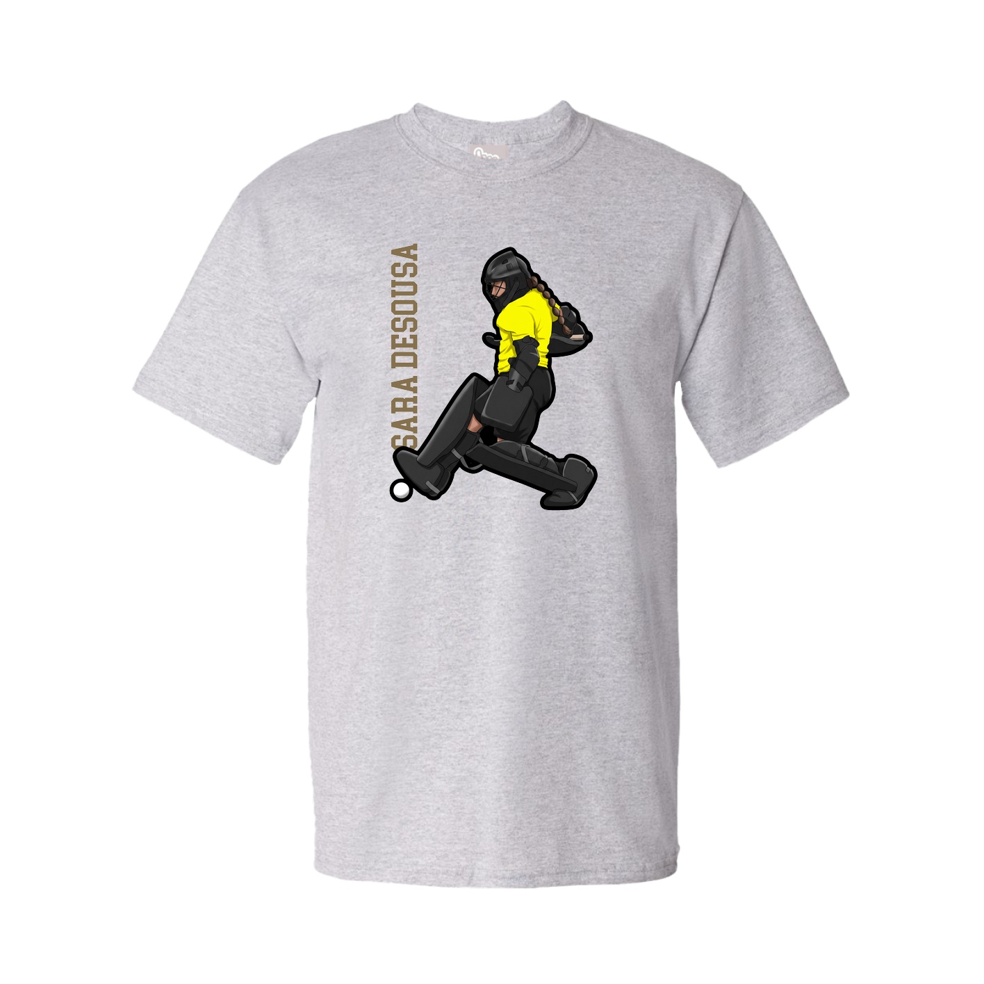 Youth Tee — Name Vertical in Grey
