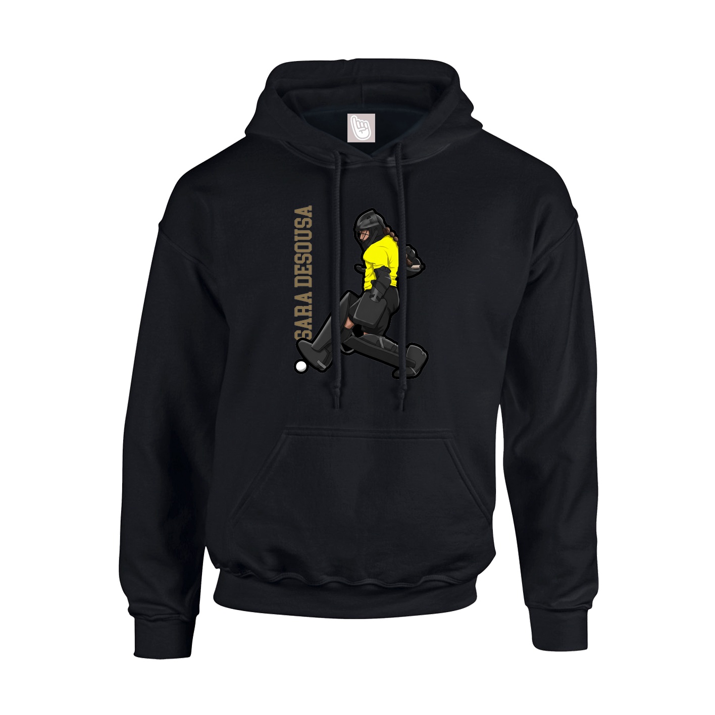 Youth Hoodie — Name Vertical in Black