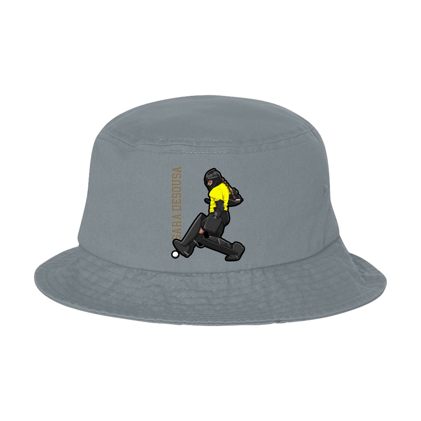 Bucket Cap — Name Vertical in Grey