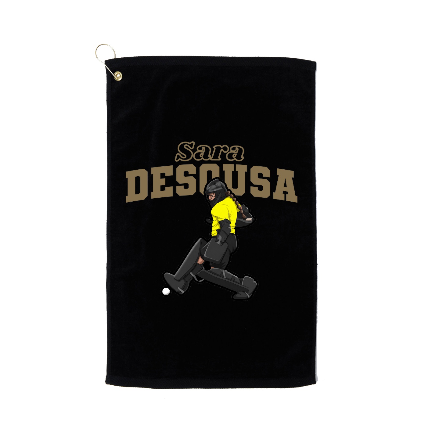 Golf Towel — Name Arch in Black