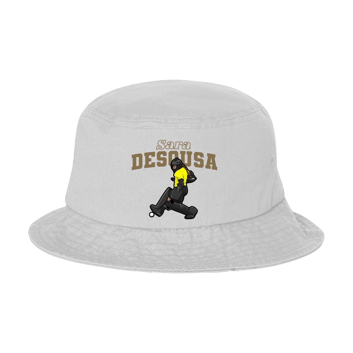 Bucket Cap — Name Arch in White