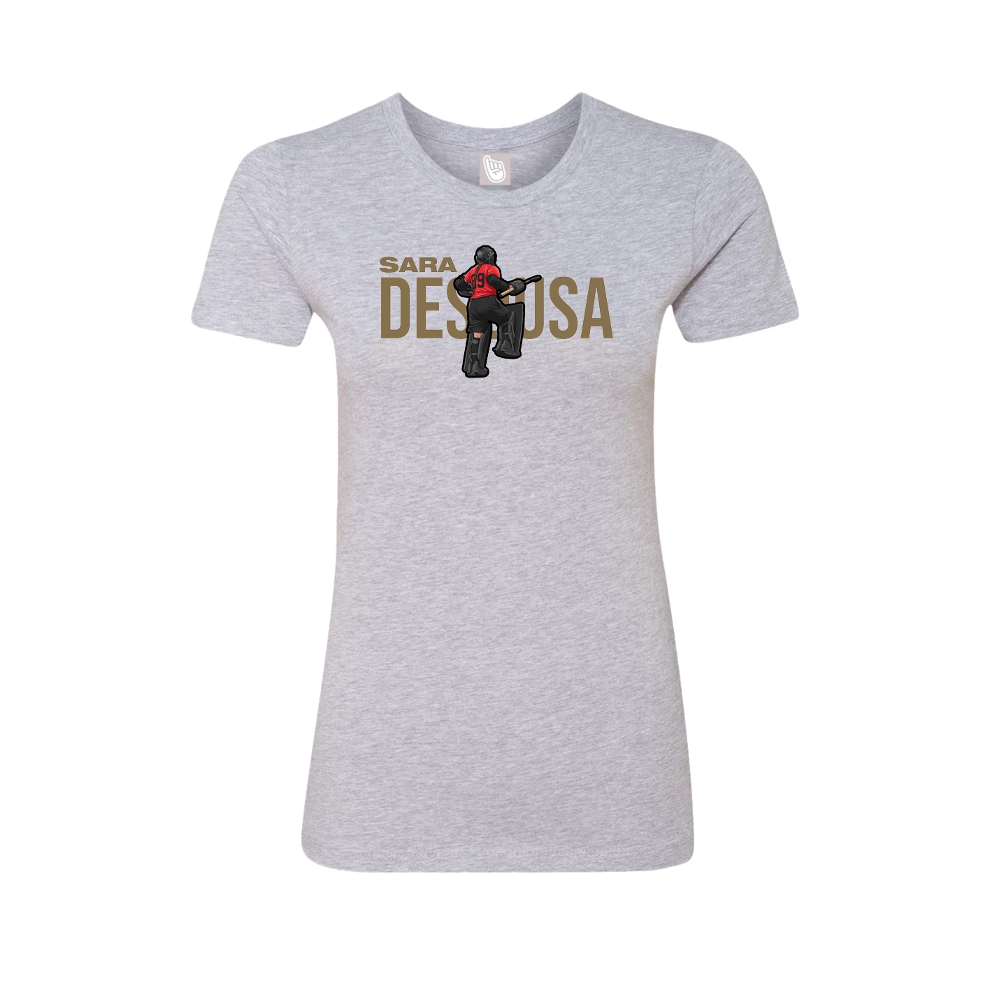 Fitted Women's Tee — Player Name in Grey