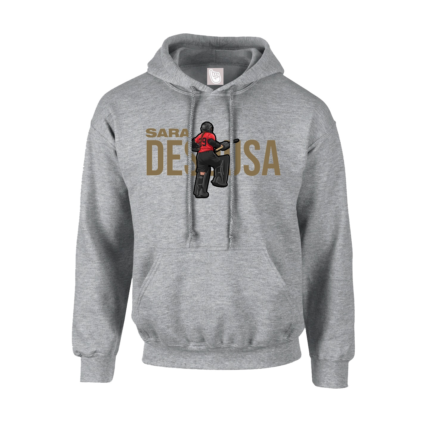 Youth Hoodie — Player Name in Grey