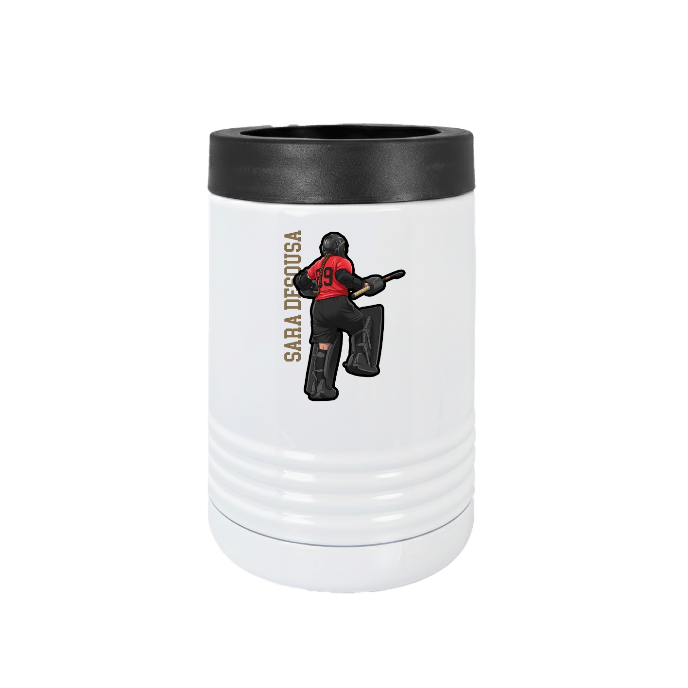 Beverage Holder — Name Vertical in White