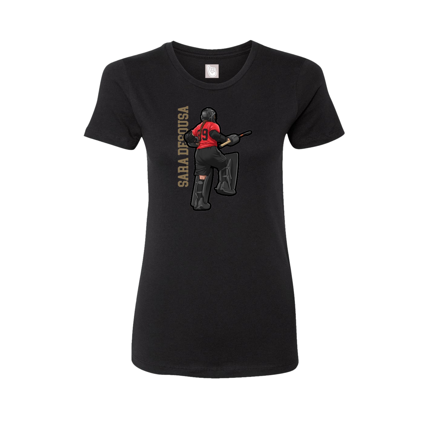 Fitted Women's Tee — Name Vertical in Black